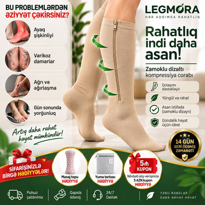 LEGMORA™ Zamoklu Kompressiya Corabı